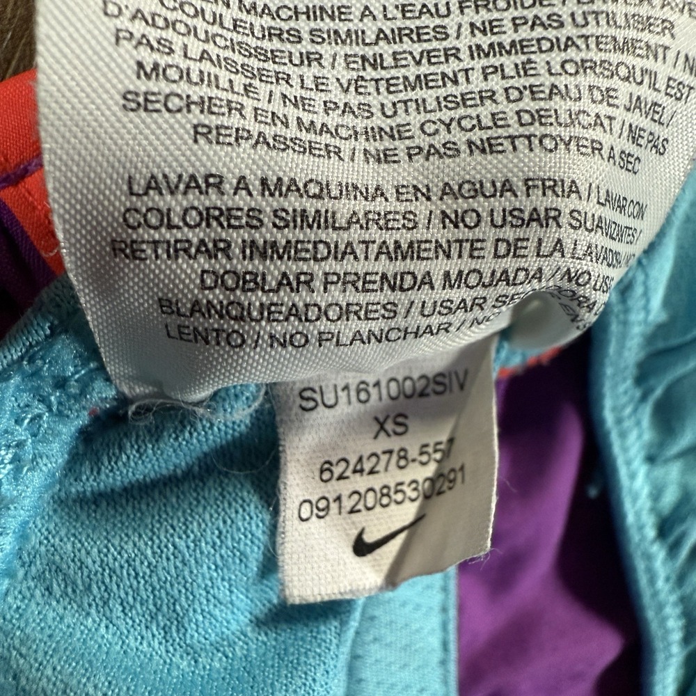 Nike Women's XS Retro Running Shorts Purple Blue Orange Trim Athletic Gym Wear - Picture 4 of 7